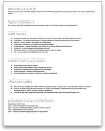 project strategic plan sample