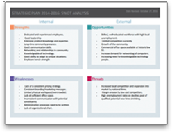 project strategic plan sample